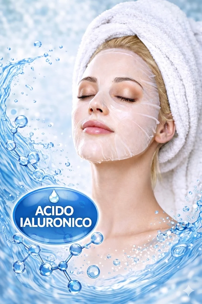10 Pezzi Maschera Viso Skin Care Idratanti e Anti-Aging Acido Ialuronico