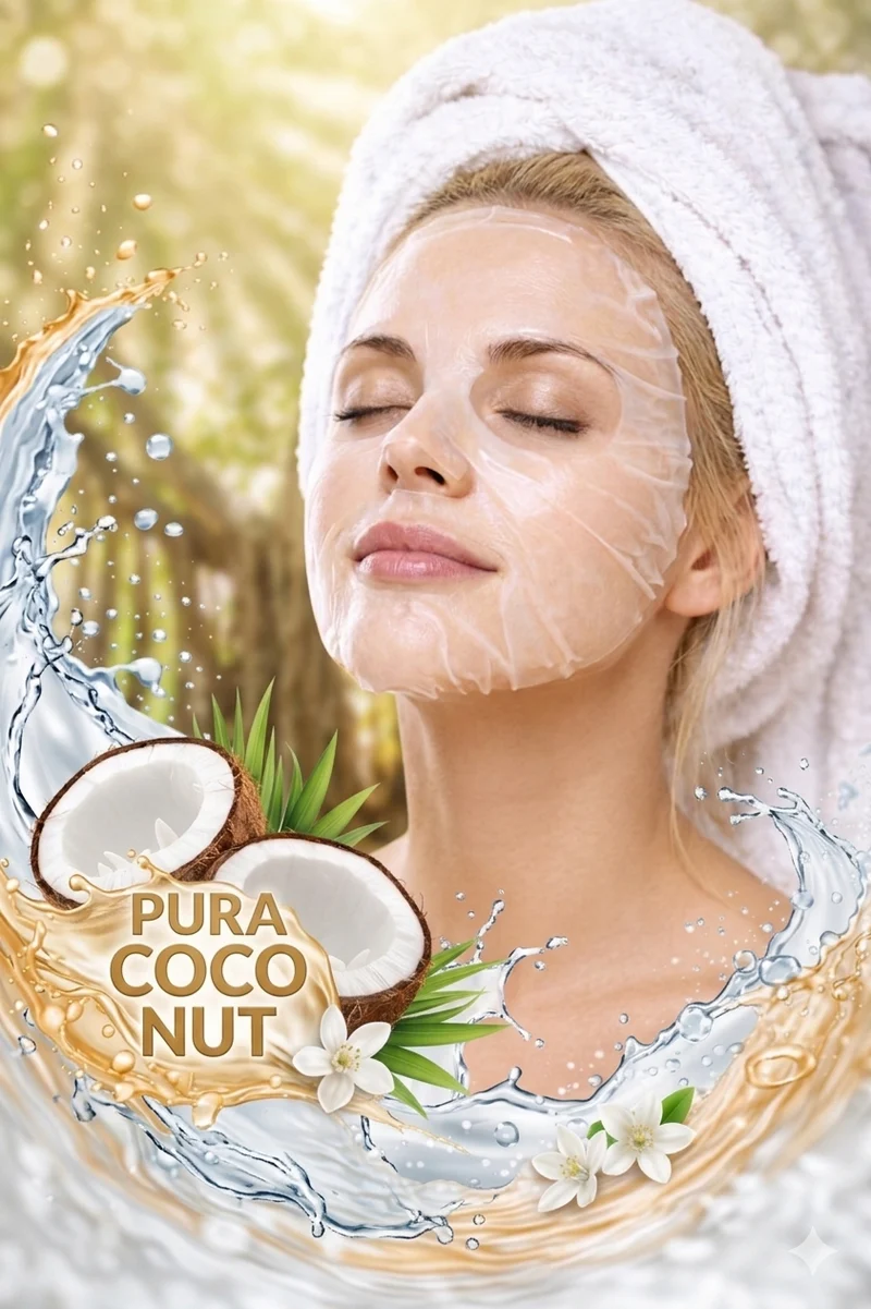 10 Pezzi Maschera Viso Skin Care Idratanti e Anti-Aging Coco Nut