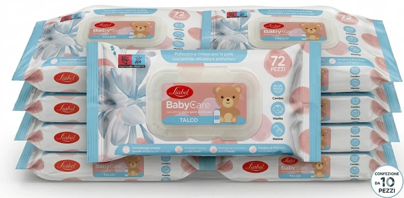 Liabel 720 Pezzi Salviettine Baby Care Talco