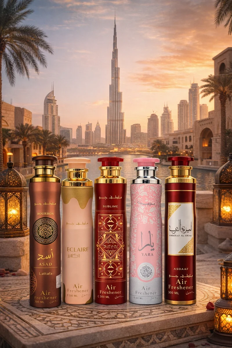 Lattafa Set 5 Profumatori Ambiente Spray 300 ml – Fragranze Arabe Intense e di Lusso per Casa Il Gruppone