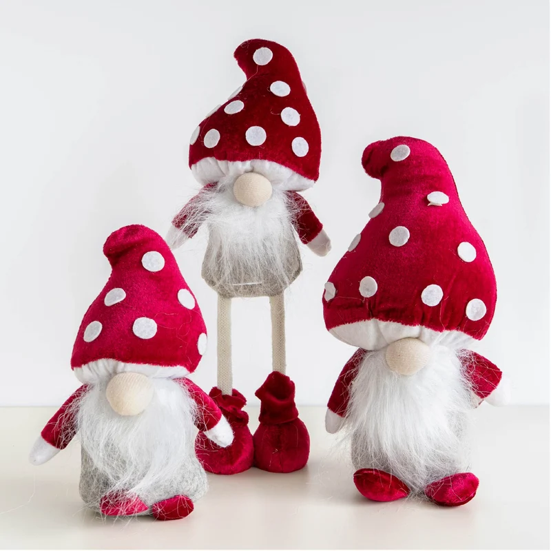 Set 3 Gnomi Natalizi Fungo Rosso Bianco Il Gruppone