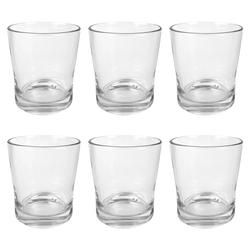 Set 6 Bicchieri Acqua 29 cl in Vetro Lavorato Design Moderno Il Gruppone