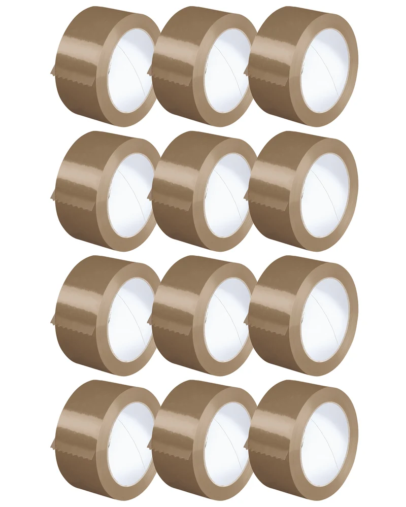 Nastro Adesivo Da Imballaggio Pacchi 50mm x 66 Metri Acrilico Resistente All'Acqua Silenzioso Sigilla Spedizioni Protezione Per Trasloco Prodotto Italiano