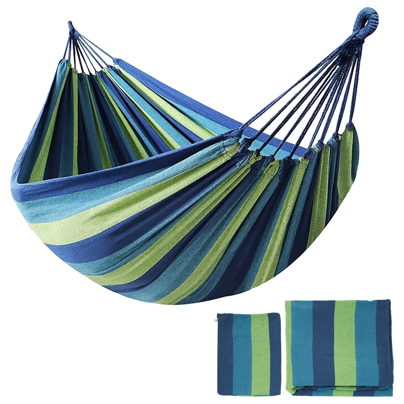 Amaca da Giardino e Campeggio in Tela 150×180 cm Cotone Rinforzato 280 gsm con Sacchetto Multicolore Il Gruppone
