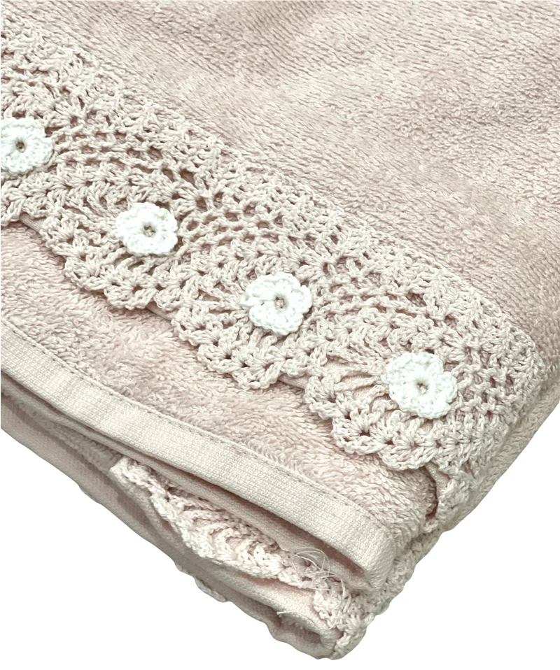 Set asciugamano + ospite fiore crochet-Preziosa