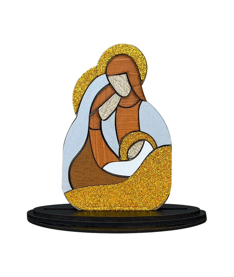 Presepe In Legno Statuina Sacra Famiglia Decorate Dipinte A Mano Il Gruppone