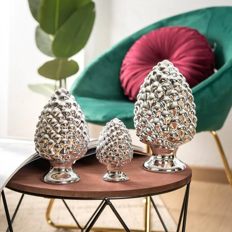 Set 3 Pezzi Pigna Siciliana Decorativa Colorata Soprammobile Il Gruppone