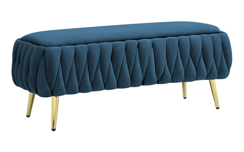 Panca Imbottita Divanetto In Velluto Contenitore Pouf Grande XXL Intrecciato Il Gruppone