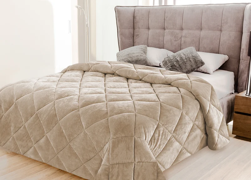 Trapunta Matrimoniale in Velluto Elegante Invernale Effetto Piuma 600 g/mq Made in Italy Il Gruppone