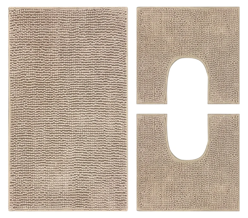 Set Tappeti Bagno 3 Pezzi Antiscivolo Lavabili e Assorbenti Il Gruppone
