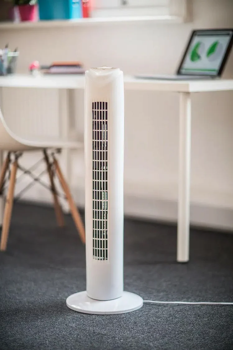 Ventilatore a Torre 50W 3 Velocità Oscillante Design Moderno Elegante Bianco Il Gruppone