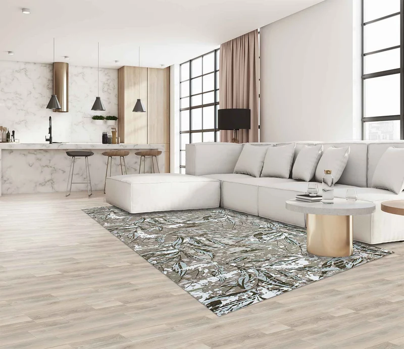 Tappeto Arredo Moderno in Ciniglia Antiscivolo Made in italy Foliage Fango Il Gruppone