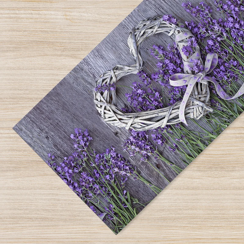 Tappeto da cucina antiscivolo, antimacchia passatoia multiuso lavabile in lavatrice stampa lavanda