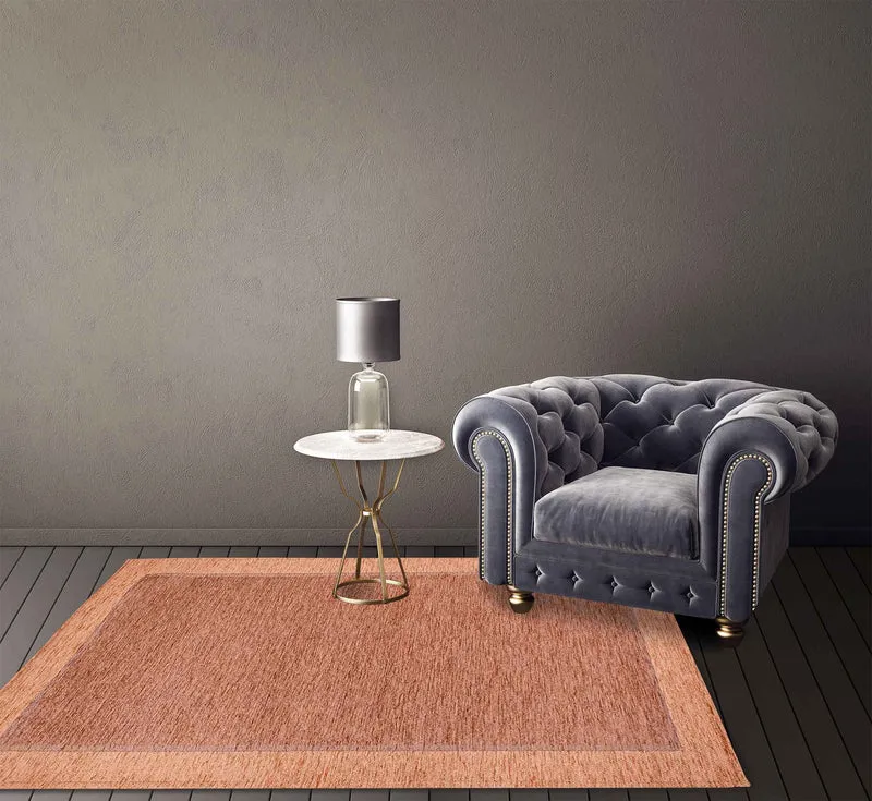 Tappeto Arredo Moderno Antiscivolo in Ciniglia Made in italy Cotone Roma RosaAntico