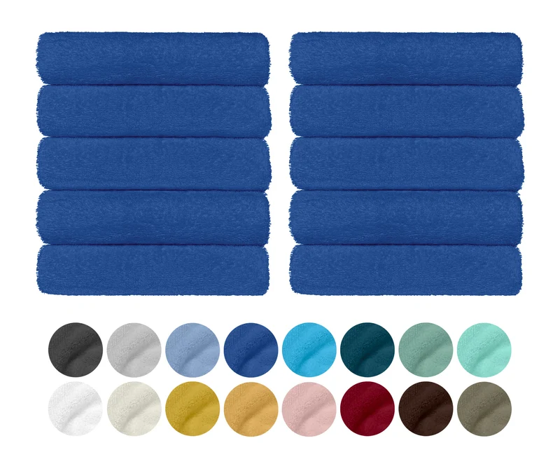 Set 10 Asciugamani Professionali in Spugna di Cotone 50×95 cm Tinta Unita 350 g Il Gruppone