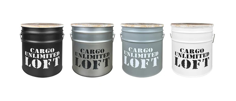 Set 4 Contenitori Grandi In Acciaio Cargo Unlimited Loft Pouf Sgabello Il Gruppone