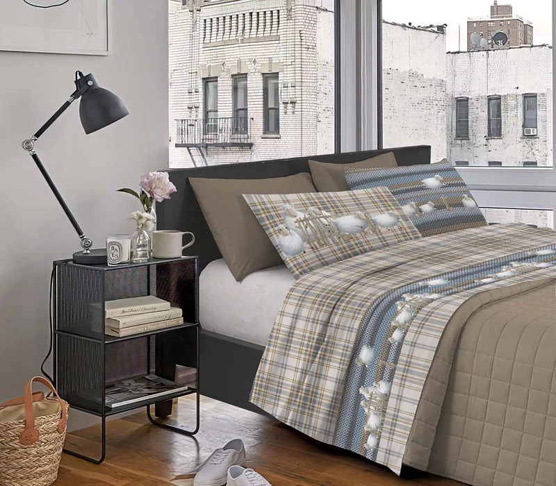 Completo Letto Stampato in Cotone Made in Italy Dis.Pecorelle Il Gruppone