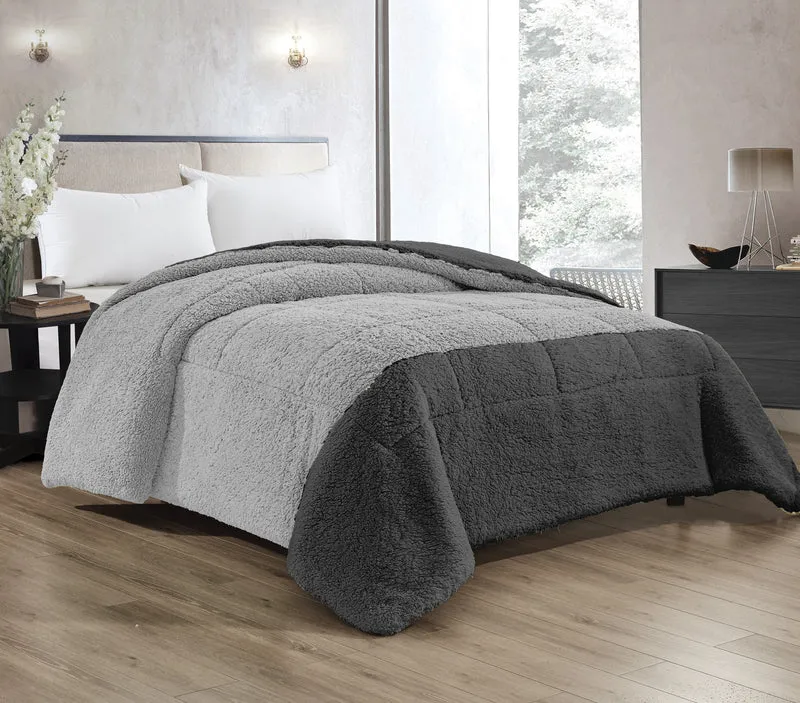 Trapunta Invernale Sherpa Flanellata Bicolore in Morbida Microfibra Effetto Velluto Calda Il Gruppone